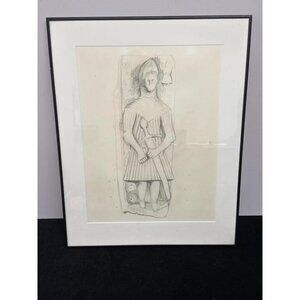 Sally B Hooff Original Graphite Drawing PEI Artist Vintage Signed Artwork
